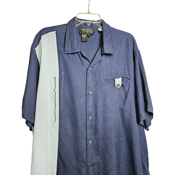 Lansky Bros. Clothier to the King Men's Silk Button Down Shirt Size XL - Picture 2 of 10